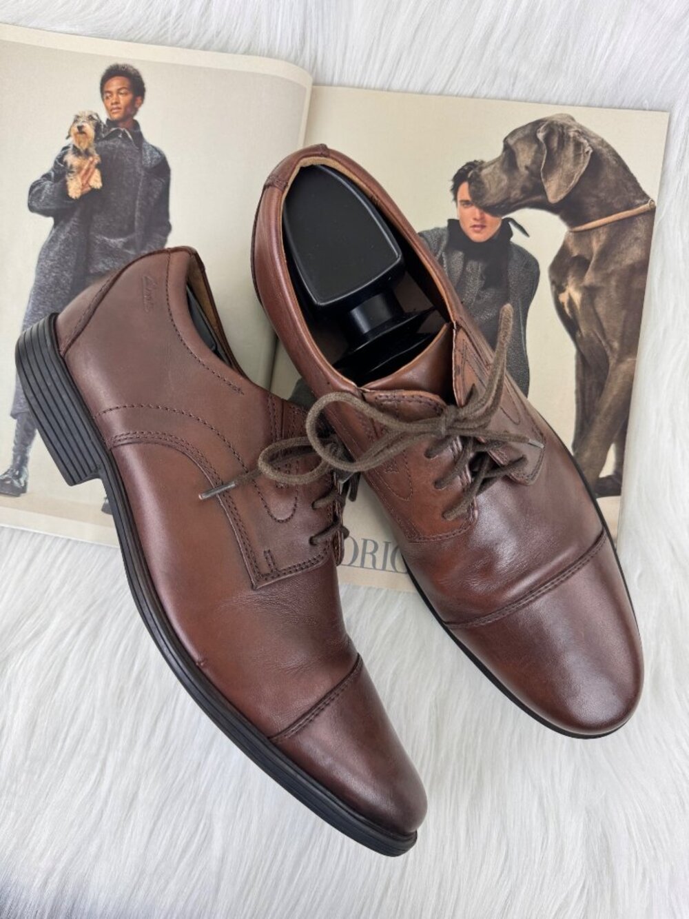 Clarks Collection Whiddon Cap Toe Derby Extreme Comfort Dress Shoes Sz 10M Brown